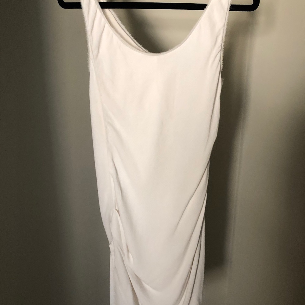 Helmut Lang Relic ivory white twist/drape dress